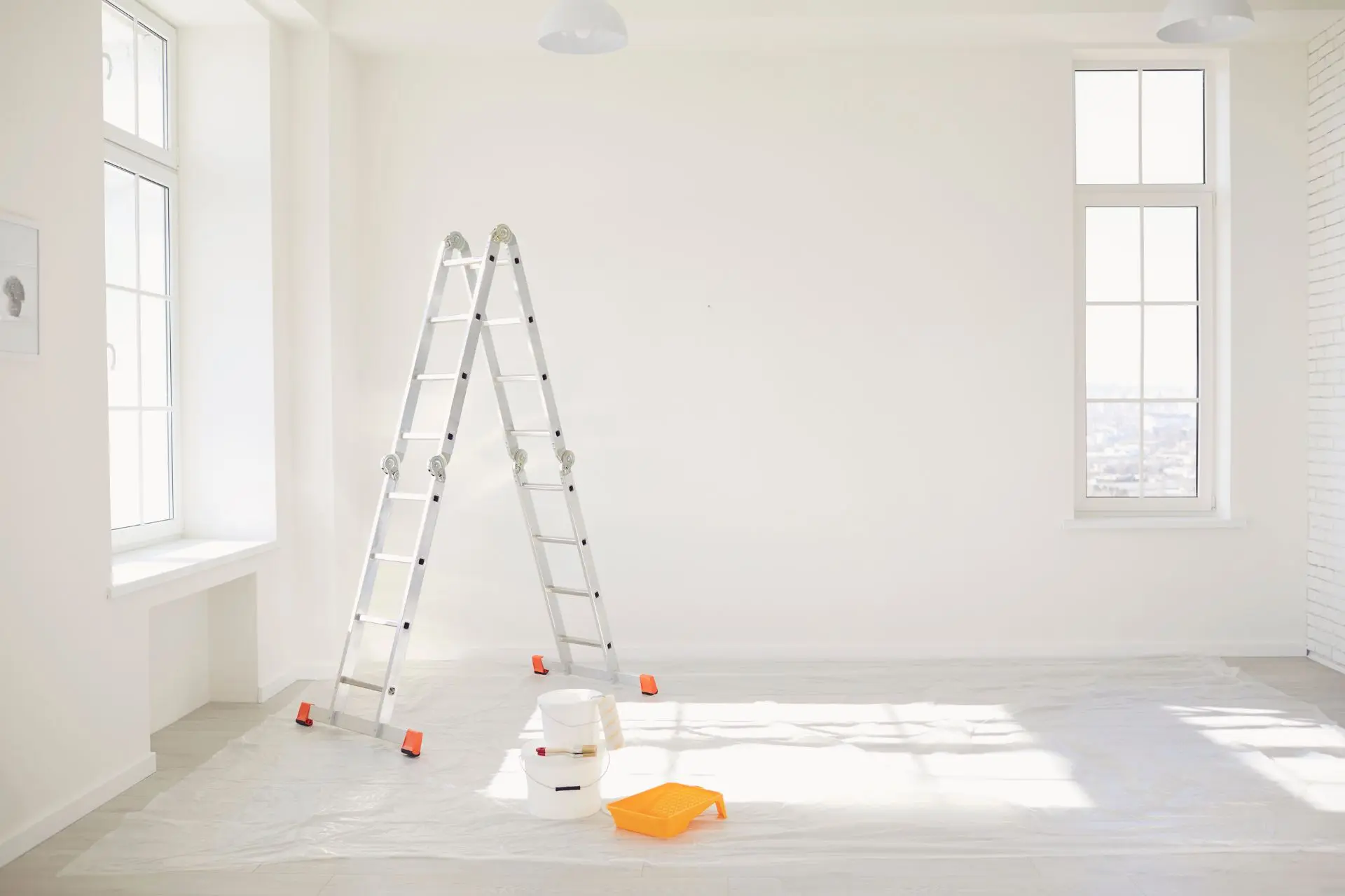 ladder in living space during home renovation