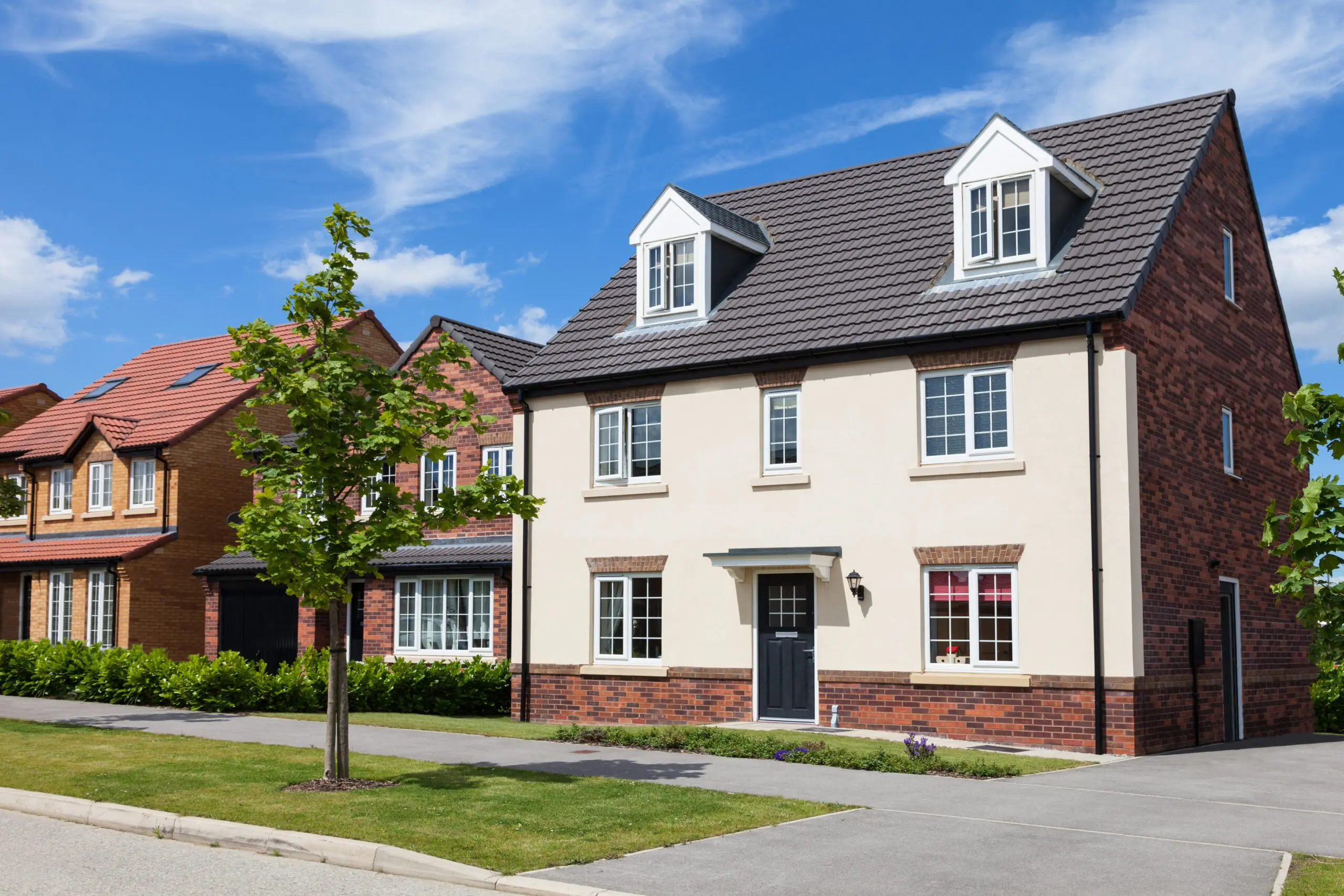 a row of houses in a residential area